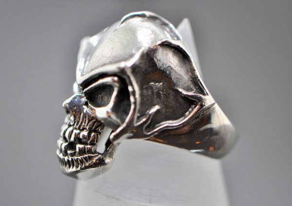 925 Sterling Silver Battle Helmet Warrior Skull Ring
