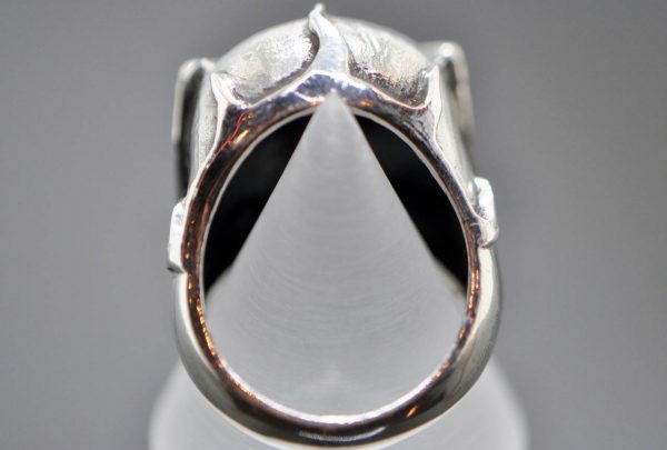 925 Sterling Silver Battle Helmet Warrior Skull Ring