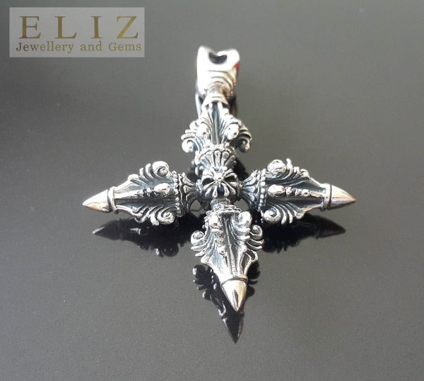 925 Sterling Silver Pendant 19.6 Grams Dorje Vajra Scepter Bell Talisman Exclusive Design