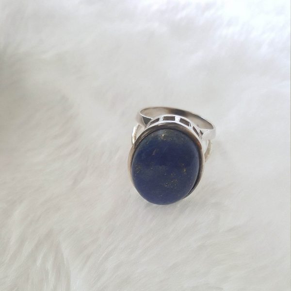 Genuine Lapis Lazuli Sterling Silver Ring Exclusive Gift Mother Earth Beauty Size 7.5, 8, 8.5