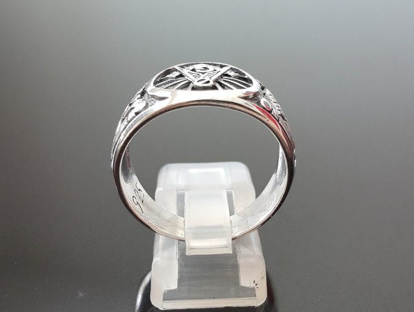 925 Sterling Silver MASTER MASON Ring Illuminati Masonic Symbols G letter Sacred Symbols ELIZ