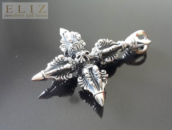 925 Sterling Silver Pendant 19.6 Grams Dorje Vajra Scepter Bell Talisman Exclusive Design
