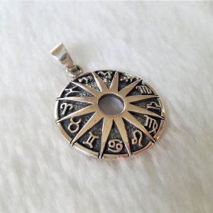 STERLING SILVER 925 Zodiac Pendants Horoscope Sacred Symbols Astrology Sun Star Symbol Talisman Amulet Handmade EXCLUISVE