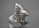 Eliz .925 Sterling Silver Eagle Chief American Indian  Egyptian Horus Ring