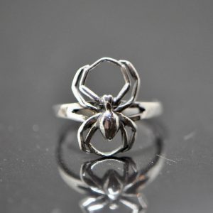 Eliz .925 Sterling Silver Black Widow Spider Man Ring