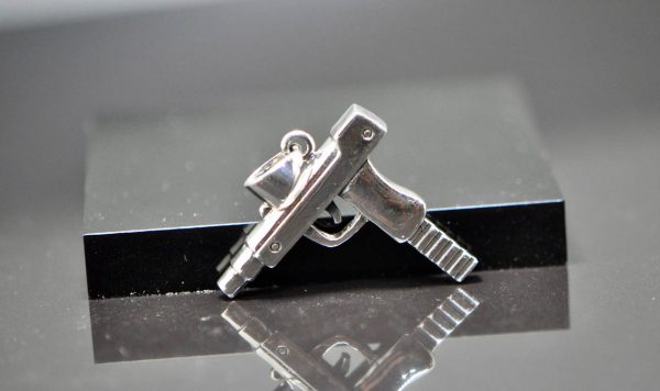 Eliz .925 Sterling Silver Pendant Uzi Mac10 Machine Gun Brutal Men's Gift Exclusive Handmade 16.5 Grams