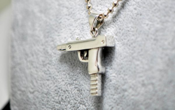 Eliz .925 Sterling Silver Pendant Uzi Mac10 Machine Gun Brutal Men's Gift Exclusive Handmade 16.5 Grams