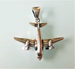 STERLING SILVER 925 Air Plane Pendant Pilots Gift Exclusive Design Talisman AIRCRAFT 11.2 grams