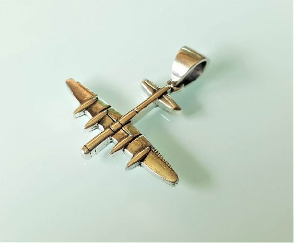 925 STERLING SILVER  B52 Bomber Air Plane Pendant Pilots Gift Exclusive Design Talisman AIRCRAFT 11.2 grams