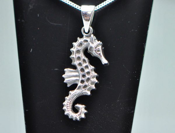 Eliz 925 Sterling Siver Sea Horse Pendant Necklace Charm