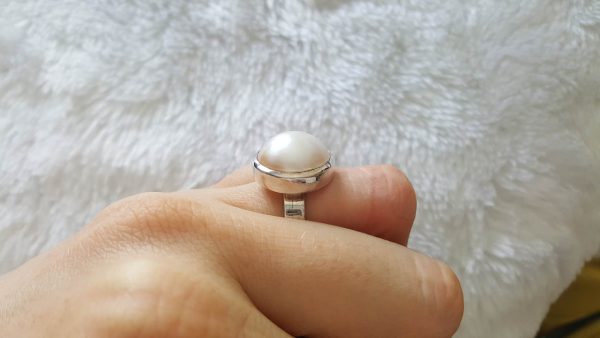 Eliz Natural Ocean Mobe Pearl Sterling Silver 925 RING Exclusive Gift