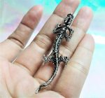 925 Sterling Silver Dragon Pendant Charm Movable Tail & Head Anceint Sacred Symbol Good Luck Talisman Amulet