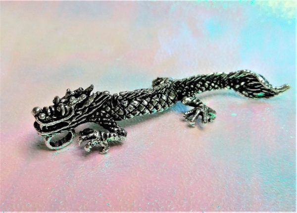 925 Sterling Silver Dragon Pendant Charm Movable Tail & Head Anceint Sacred Symbol Good Luck Talisman Amulet