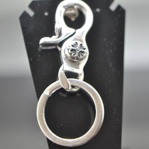 925 Sterling Silver Gothic Cross Key Ring 28 Grams