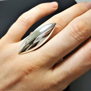 STERLING SILVER 925 Marquise Shape Knuckle Ring Full Finger Gothic Biker Rocker Exclusive Gift