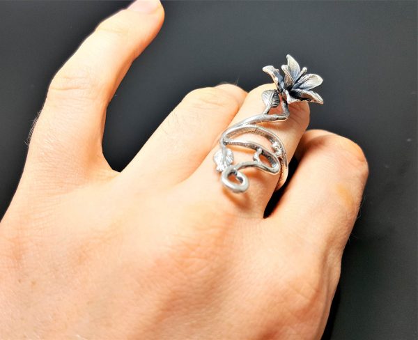 STERLING SILVER 925 Flower Ring Floral Exclusive Design Ring