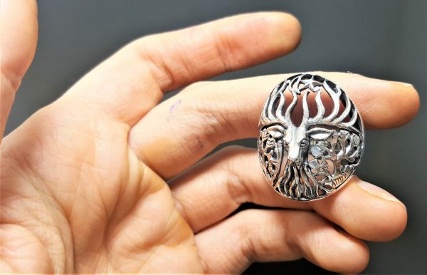 STERLING SILVER 925 Deer Ring Antler Totem Animal Unique Exclusive Gift