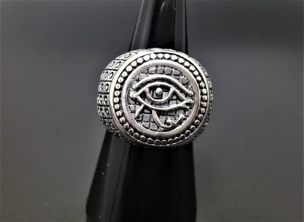 STERLING SILVER 925 Eye of Horus Ring Ancient Egyptian Sacred Symbol All Seeing Eye ELIZ