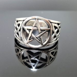 Pentagram Ring 925 STERLING SILVER Occult Talisman Pentacle Sacred Symbols 5 pointed star Protective Amulet Exclusive Gift ELIZ