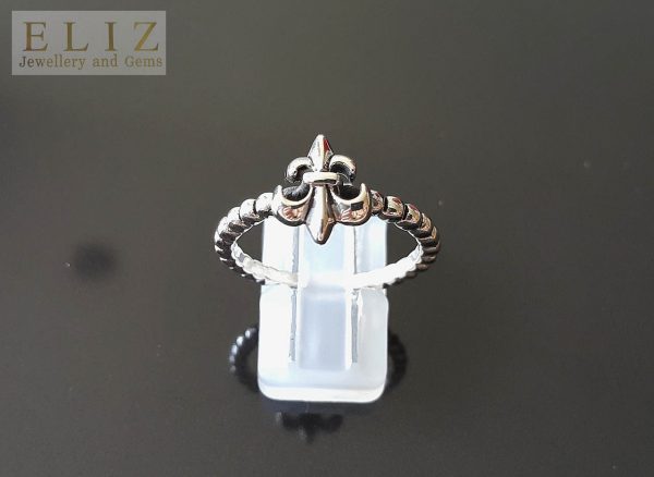 925 Sterling Silver Fleur De Lis Lily Ring Unique Design Royal Simple Beauty Size